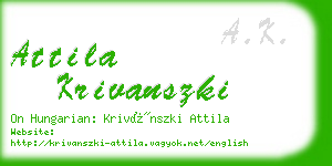 attila krivanszki business card